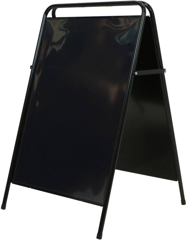SHOWDOWN Kundenstopper Bodenstehend 2 Flächen DIN A1 Stahl Schwarz Wetterbeständig