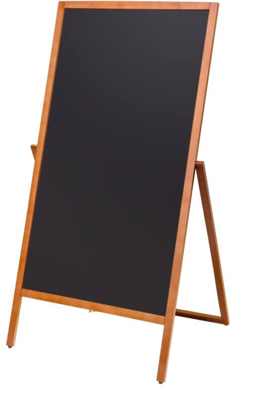 SHOWDOWN Kundenstopper Bodenstehend 2 Flächen Holz Braun Wetterbeständig