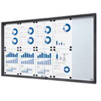 SHOWDOWN Vitrine Magnetisch 10 x DIN A4 Wandmontage Abschließbar Indoor 112,6 (B) x 64,1 (H) cm Anthrazit