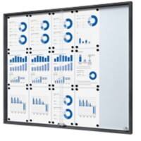 SHOWDOWN Vitrine Magnetisch 15 x A4 Wandmontiert Abschließbar Innenbereich 112,6 (B) x 94,8 (H) cm Anthrazit