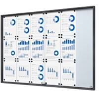 SHOWDOWN Vitrine Magnetisch 18 x A4 Wandmontiert Abschließbar Innenbereich 134,6 (B) x 94,8 (H) cm Anthrazit