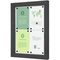 SHOWDOWN Vitrine Magnetisch 4 x A4 Wandmontage Abschließbar Outdoor 53 (B) x 70,5 (H) cm Anthrazit