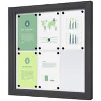 SHOWDOWN Vitrine Magnetisch 6 x A4 Wandmontage Abschließbar Outdoor 75 (B) x 70,5 (H) cm Anthrazit