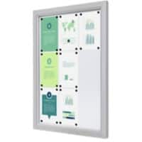 SHOWDOWN Vitrine Magnetisch 9 x A4 Wandmontage Abschließbar Outdoor 75 (B) x 101,2 (H) cm Silber