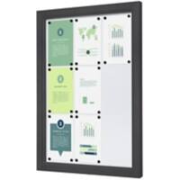 SHOWDOWN Vitrine Magnetisch 9 x A4 Wandmontage Abschließbar Outdoor 75 (B) x 101,2 (H) cm Anthrazit