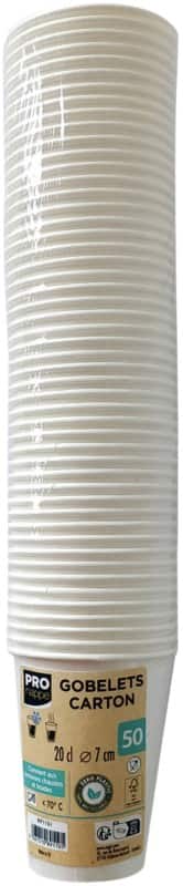 PROnappe Einwegbecher Weiß 7,5 x 7,5 x 34,5 cm 50 Stück à 200 ml