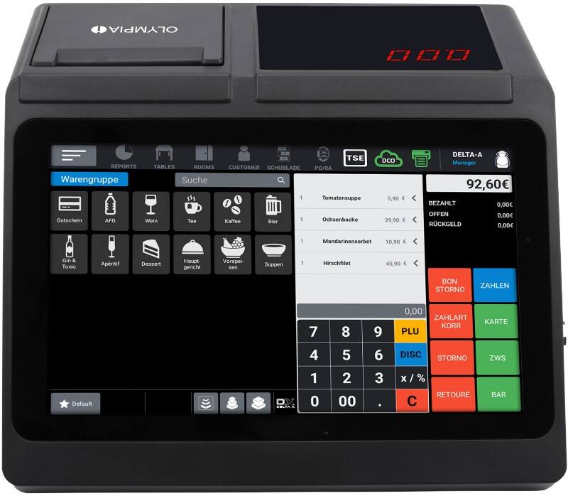 Olympia T110 Registrierkasse 33,6 x 35 x 18 cm Schwarz