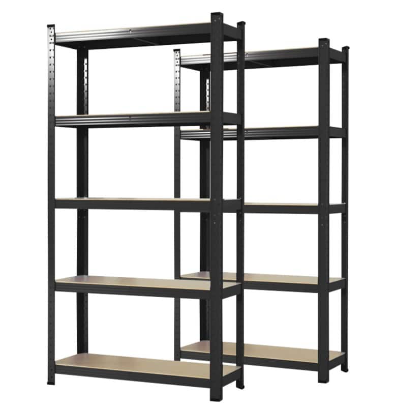 Karat Lakota Regal MDF (Mitteldichte Faserplatte), Stahlblech 1.200 x 600 x 2.000 mm Schwarz 2 Stück