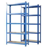 Karat Lakota Regal MDF (Mitteldichte Faserplatte), Stahlblech 750 x 300 x 1.500 mm Blau 2 Stück