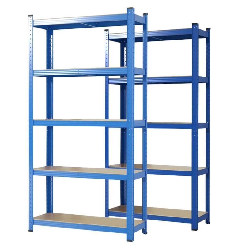 Karat Lakota Regal MDF (Mitteldichte Faserplatte), Stahlblech 900 x 400 x 1.800 mm Blau 2 Stück