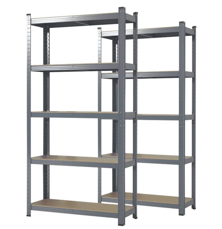 Karat Lakota Regal MDF (Mitteldichte Faserplatte), Stahlblech 1.200 x 600 x 2.000 mm Grau 2 Stück