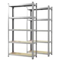 Karat Lakota Regal MDF (Mitteldichte Faserplatte), Stahlblech 750 x 300 x 1.500 mm Silber 2 Stück