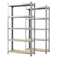 Karat Lakota Regal MDF (Mitteldichte Faserplatte), Stahlblech 1.000 x 500 x 2.000 mm Silber 2 Stück