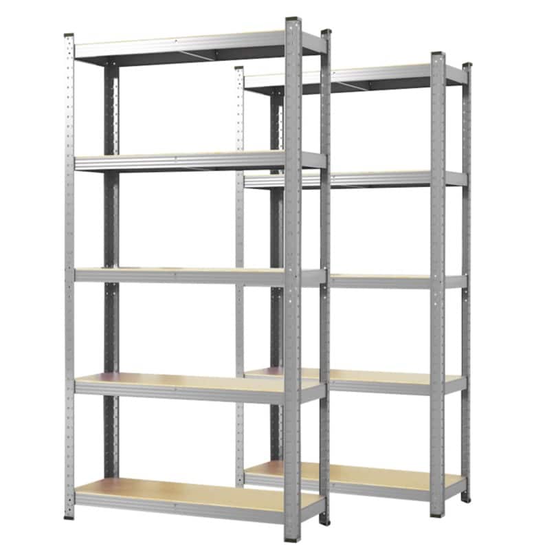 Karat Lakota Regal MDF (Mitteldichte Faserplatte), Stahlblech 1.200 x 600 x 2.000 mm Silber 2 Stück