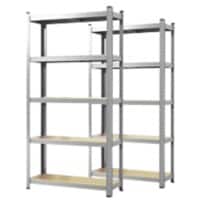 Karat Lakota Regal MDF (Mitteldichte Faserplatte), Stahlblech 1.200 x 600 x 2.000 mm Silber 2 Stück