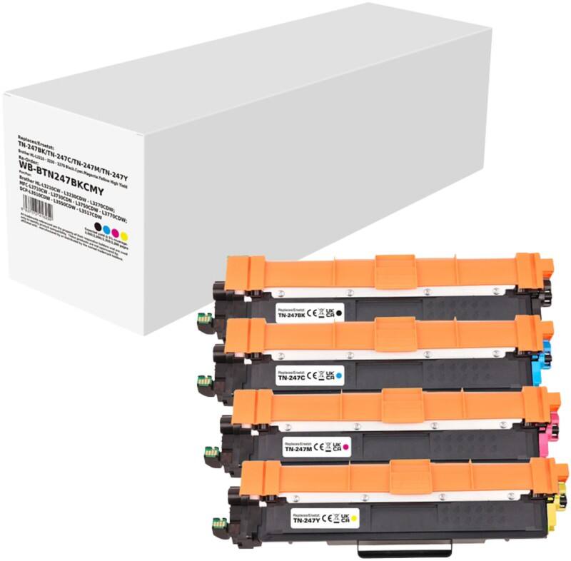 Kompatible Brother Tonerkartusche Schwarz, Cyan, Magenta, Gelb 4er-Pack