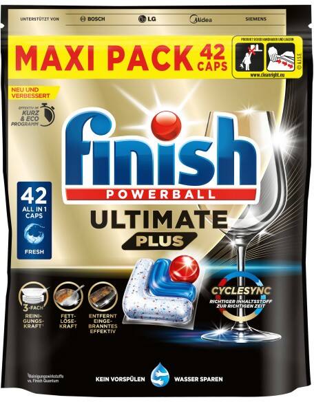 Finish Ultimate Plus Spülmaschinentabs 3311644 Fresh 42 Stück