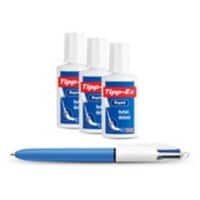 Tipp-Ex Rapid Korrekturfluid Weiß 25 ml 3 Stück + BIC 4 Farben Kugelschreiber gratis