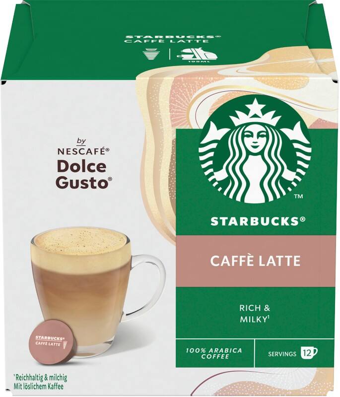 Starbucks by Nescafe Dolce Gusto Kaffeekapseln Caffè Latte 12 Stück 121,2 g