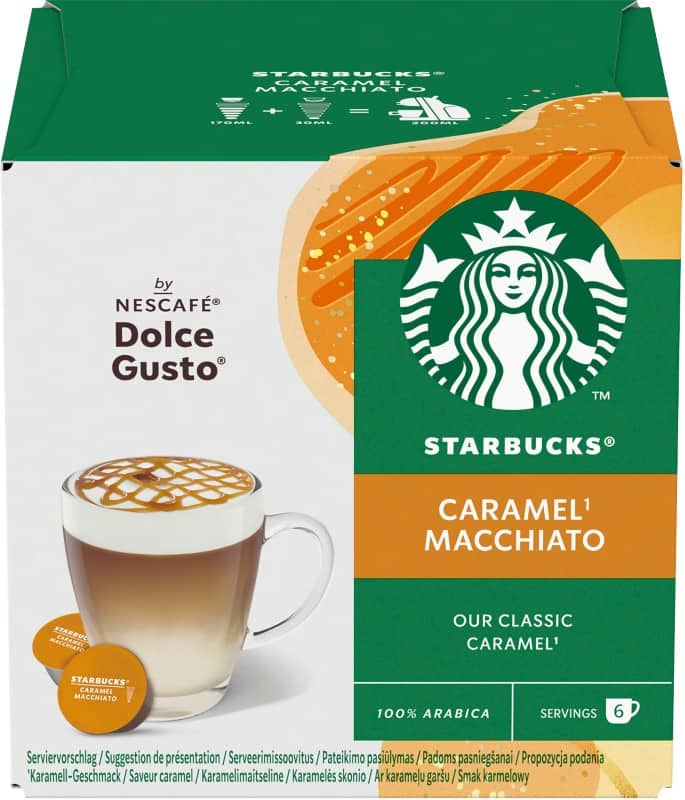 Starbucks by NESCAFÉ Dolce Gusto Caramel-Macchiato Kaffeekapseln Kapseln Latte Arabica 6 Stück