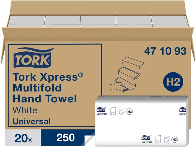 Tork Xpress Universal  Papierhandtücher H2 Weiß 1-lagig 471093 20 Stück à 250 Blatt