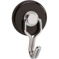 Maul Kreisförmig Hakenmagnet Schwarz 5 kg Tragfähigkeit 37 mm 2 Stück