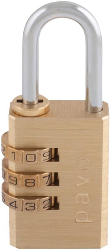 Pavo Kombinationsschloss Vorhängeschloss Metall 28 mm