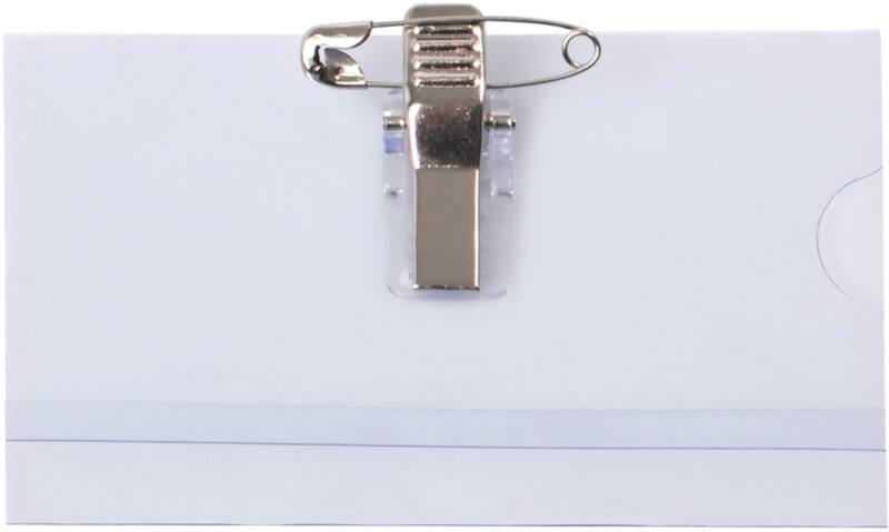 Pavo Namensschilder Kombiklemme 5,4 cm x 9 cm PVC (Polyvinylchlorid) 50 Stück