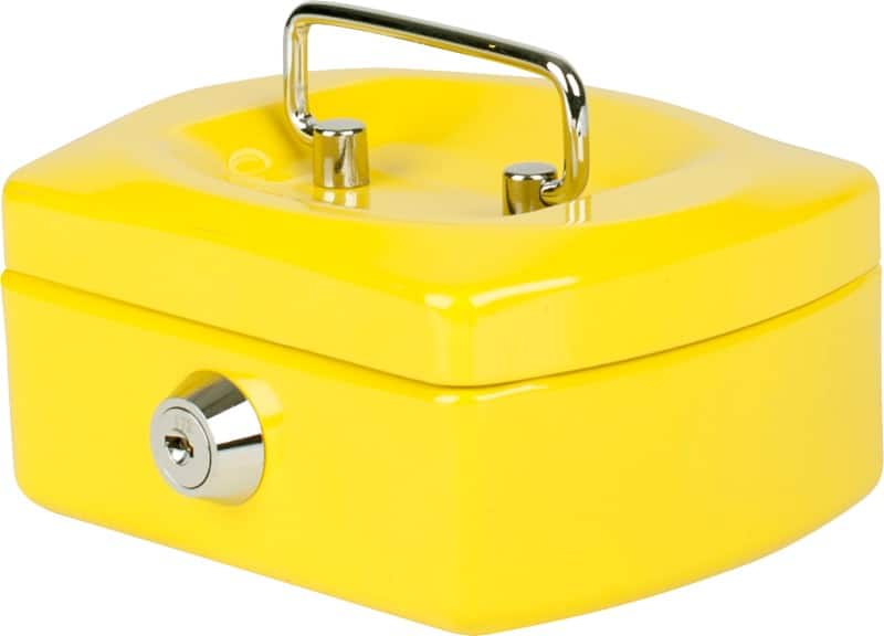 Pavo Geldkassette Schlüssel 125 x 94 x 60 mm Gelb