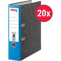 Viking Breit Ordner DIN A4 80 mm Dunkelblau, Schwarz 2 Ringe Pappkarton Wolkenmarmor Hochformat  20 Stück