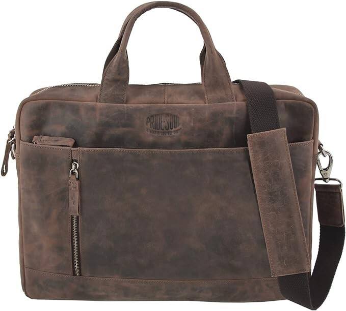 PRIDE AND SOUL Raily Laptoptasche 41 x 9,5 x 28 cm Leder Braun