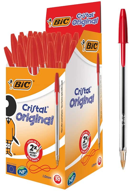 BIC Cristal Original Kugelschreiber Rot Mittel 0.4 mm 50 Stück