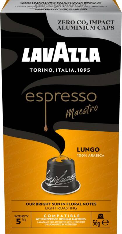 Lavazza Espresso Lungo Kaffee Kapseln Lungo 5/13 Leicht Arabica 10 Stück