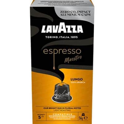 Lavazza Espresso Lungo Kaffee Kapseln Lungo Blumige und fruchtige Noten Leicht Arabica 10 Stück