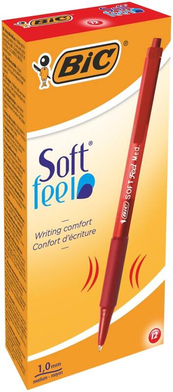 BIC Kugelschreiber SoftFeel® 0.4 mm Rot 12 Stück