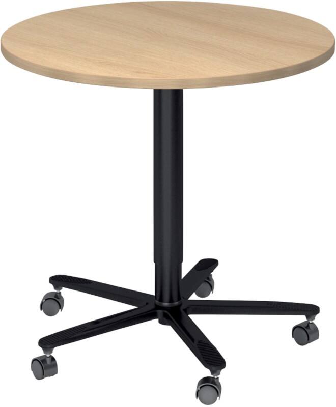 Hammerbacher Säulentisch ST08 Eiche, Schwarz 800 x 720 mm