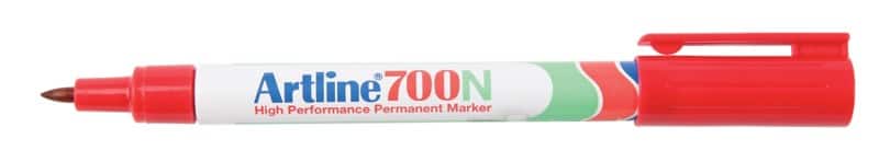 Artline 700 Permanentmarker Fein Rundspitze  - 0,7 mm Rot Nachfüllbar Wasserbeständig 12 Stück