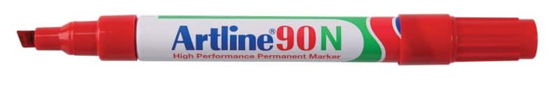 Artline 90N Permanentmarker  Mittel Keilspitze 2 - 5 mm Rot Nachfüllbar Wasserbeständig 12 Stück
