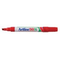 Artline 90N Keilspitze Permanentmarker Mittel Keilspitze 2,5 - 5,00 mm Rot Nachfüllbar Wasserbeständig 12 Stück