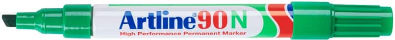 Artline 90N Permanentmarker  Mittel Keilspitze 2 - 5 mm Grün Nachfüllbar Wasserbeständig 12 Stück