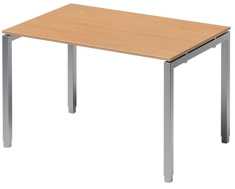 Bisley Cito Höhenverstellbar Schreibtisch Buche 4 Metallfüße 1.200 (B) x 800 (T) x 740 (H) mm MFC (Melaminbeschichtete Spanplatte), Stahl