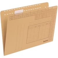 Leitz Einstellmappen 2435 Für Vollsichtreiter DIN A4 Mit Organisationsdruck 250 g/m² Naturbraun 100% Recycelter Natron-Karton 31,5 x 23 cm 100 Stück