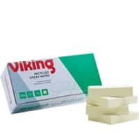 Viking Green Line 80% Recycelt Haftnotizen Quadratisch 38 x 51 mm Blanko Gelb 12 Stück à 100 Blatt