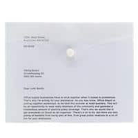 Office Depot Dokumentenmappe DIN A5 Druckknopf PP (Polypropylen) Quer 18 (B) x 22 (H) cm Transparent 5 Stück