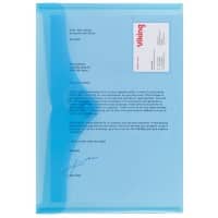 Office Depot Dokumentenmappe DIN A4 Druckknopf PP (Polypropylen) Hoch und Quer 23,5 (B) x 33,5 (H) cm Blau 5 Stück