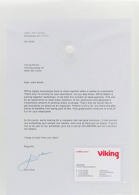 Viking Dokumentenmappe DIN A4 Druckknopf PP (Polypropylen) Hoch 23,7 (B) x 33,2 (H) cm Transparent 5 Stück