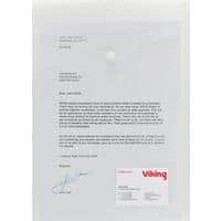 Viking Dokumentenmappe DIN A4 Druckknopf PP (Polypropylen) Hoch 23,7 (B) x 33,2 (H) cm Transparent 5 Stück