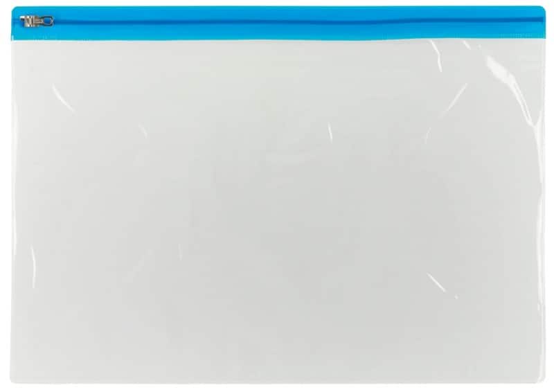 Office Depot Reißverschlusstaschen DIN A5 Rot  Transparent PVC 5 Stück