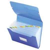 Office Depot Fächermappe DIN A4 Blau Polypropylen 13 Fächer mit Taben 33 x 24 cm