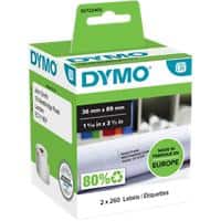 Dymo LW S0722400 / 99012 Authentic Große Adressetiketten Selbstklebend Schwarz auf Weiß 36 x 89 mm 2 Rollen à 260 Etiketten